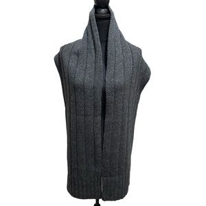J.Crew‎ Charcoal Gray 100% Lambswool Sweater Scarf Woolens 10.5 X 72